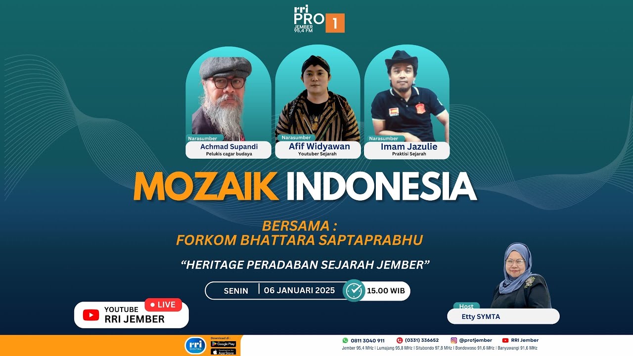 MOZAIK INDONESIA RRI JEMBER | HERITAGE PERADABAN SEJARAH JEMBER